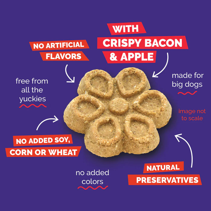 Fruitables Biggies Dog Treats Crispy Bacon & Apple 16oz