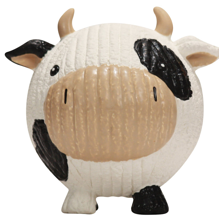 HuggleHounds Dottie Cow Ruff-Tex® Latex Ball Dog Toy, Large