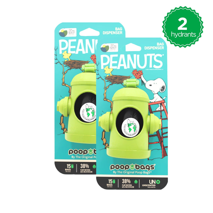 The Original Poop Bags Snoopy® Hydrant Dispenser + Leash Roll Poop Bags