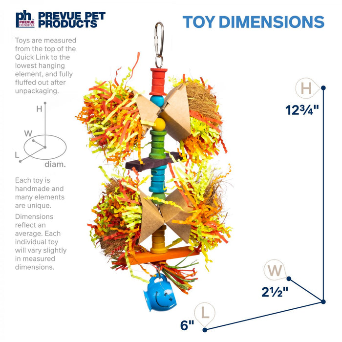 Prevue Pet Products Party Popper - Playfuls Preen and Pacify Bird Toy, Multi-Colored