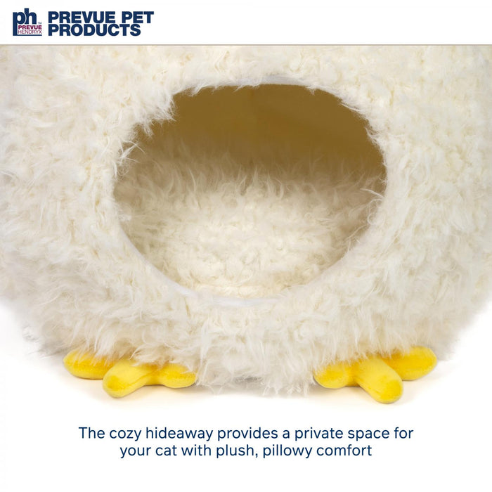 Prevue Pet Products Kitty Power Paws Comfy Chicken Hideaway for Cats, White
