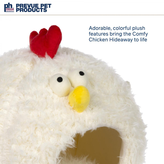 Prevue Pet Products Kitty Power Paws Comfy Chicken Hideaway for Cats, White