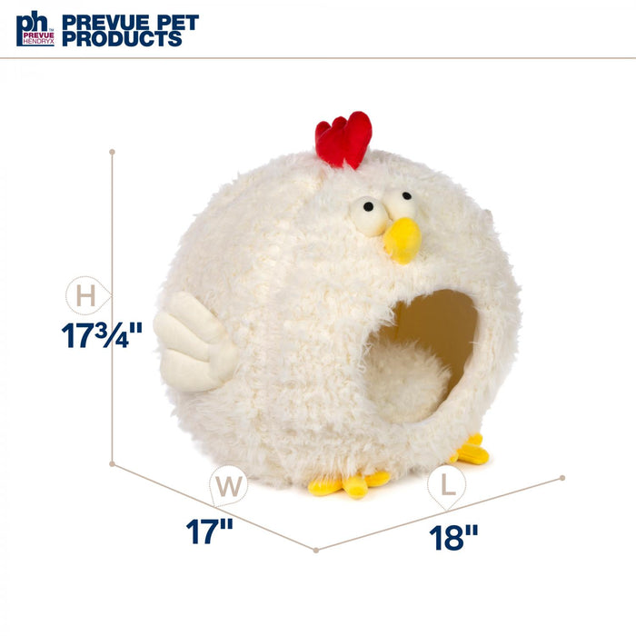 Prevue Pet Products Kitty Power Paws Comfy Chicken Hideaway for Cats, White