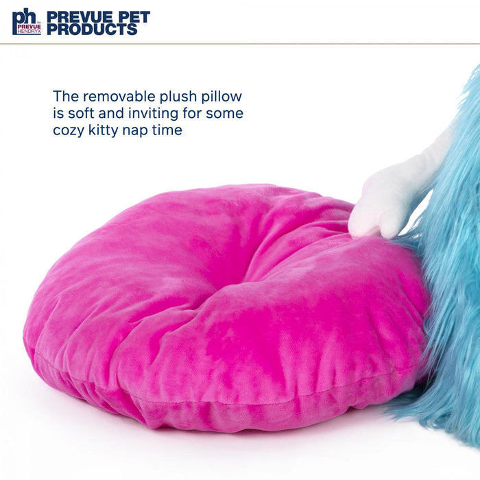 Prevue Pet Products Kitty Power Paws Comfy Monster Hideaway for Cats, Blue