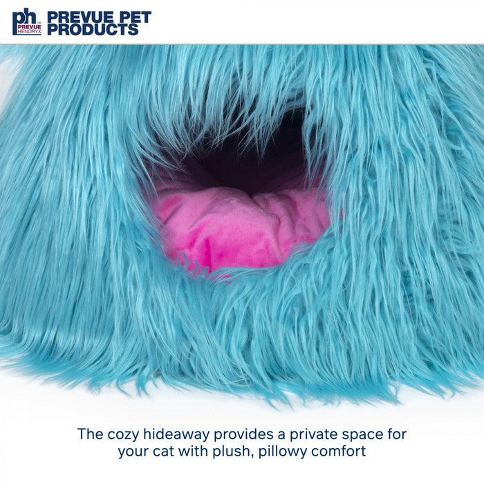 Prevue Pet Products Kitty Power Paws Comfy Monster Hideaway for Cats, Blue