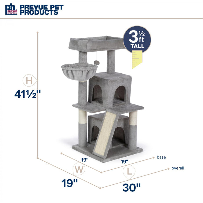 Prevue Pet Products Kitty Power Paws Comfy Kitty Cat Tree, Gray & White