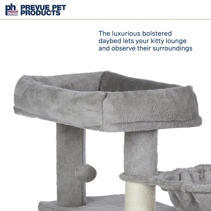 Prevue Pet Products Kitty Power Paws Comfy Kitty Cat Tree, Gray & White