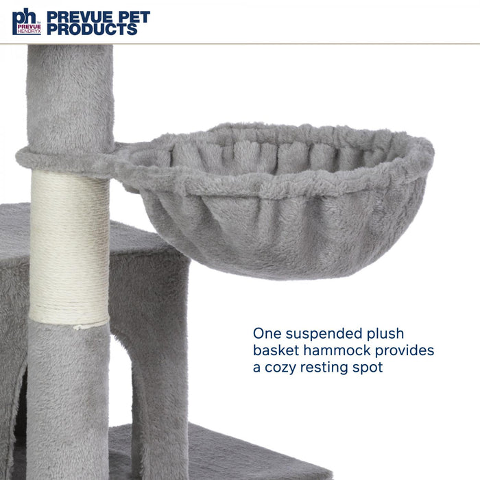 Prevue Pet Products Kitty Power Paws Comfy Kitty Cat Tree, Gray & White