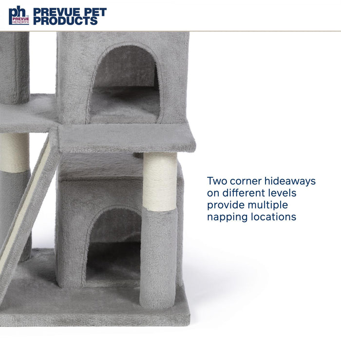 Prevue Pet Products Kitty Power Paws Comfy Kitty Cat Tree, Gray & White