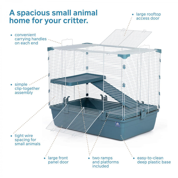Prevue Pet Products Bungalow Universal Small Animal Home, Blue & White