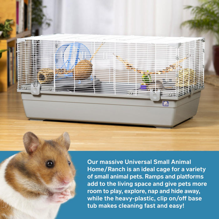 Prevue Pet Products Ranch Universal Small Animal Home, Grey & White