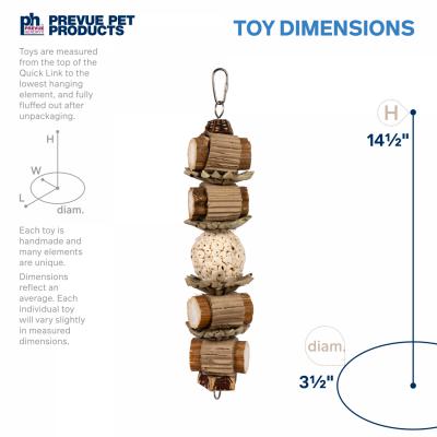 Prevue Pet Products Naturals Lumberjack Stack Bird Toy