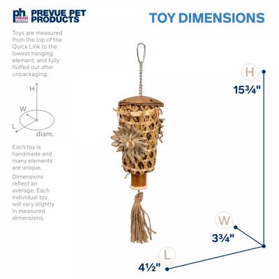 Prevue Pet Products Naturals Pluckers Cup Bird Toy