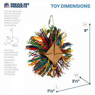 Prevue Pet Products Playfuls Raffia Rainbow Bird Toy