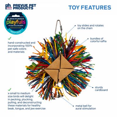 Prevue Pet Products Playfuls Raffia Rainbow Bird Toy