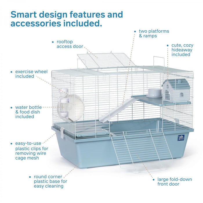 Prevue Pet Products Hamster Haven 3-Story Deluxe Home, Light Blue