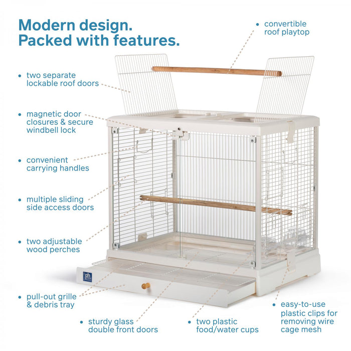 Prevue Pet Products Crystal Palace Luxe, White