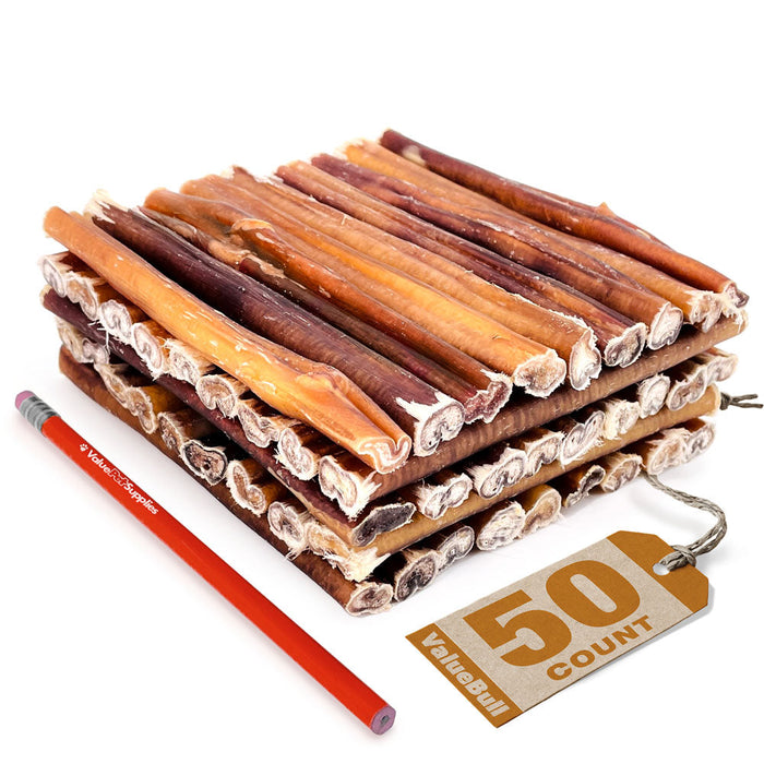 Value Pet Supplies ValueBull USA Bully Sticks for Dogs, Medium 6 Inch, 50 Count