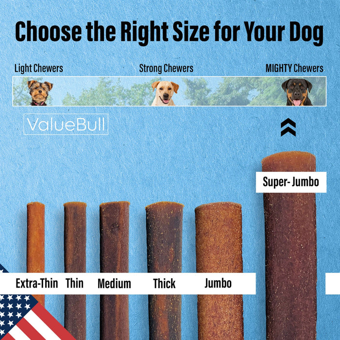 Value Pet Supplies ValueBull USA Collagen Sticks for Dogs, 6 Inch Super Jumbo Chews, Natural Long-Lasting Dog Treats, 50 Count