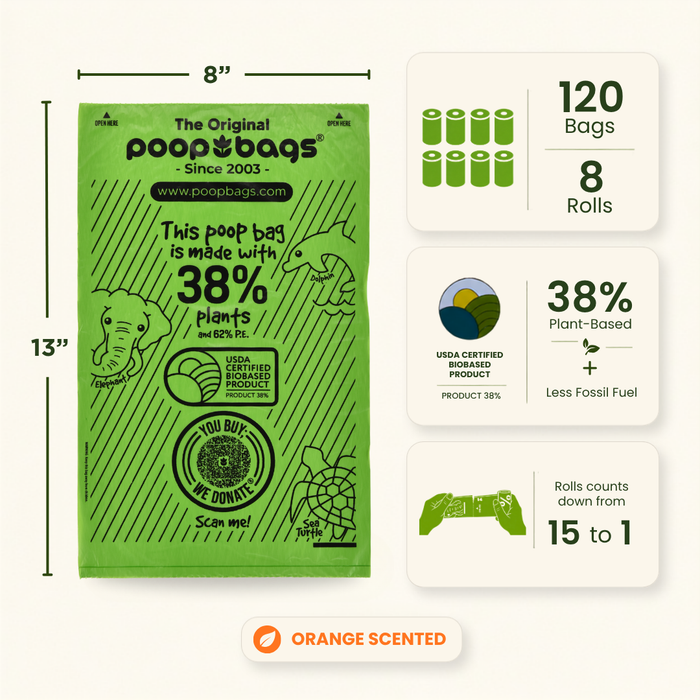 The Original Poop Bags Countdown Rolls® Orange Scented Leash Roll Poop Bags