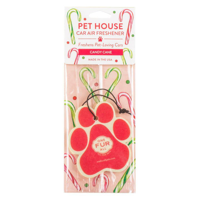 One Fur All Candy Cane Car Air Freshener
