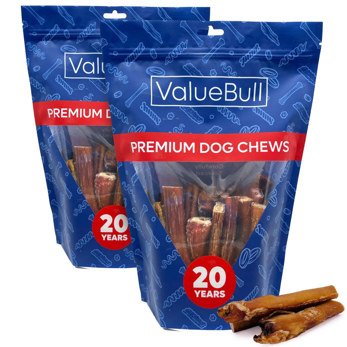 Value Pet Supplies ValueBull Bully Sticks for Large Dogs, Jumbo 4-6 Inch, Varied Shapes, 50 Count