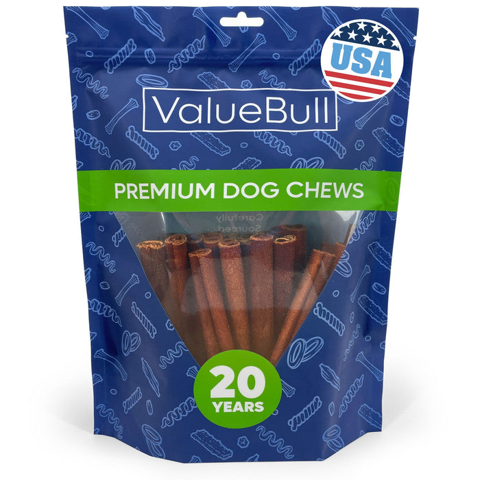 Value Pet Supplies ValueBull USA Collagen Sticks for Dogs, 6 Inch Medium Chews, Natural Long-Lasting Dog Treats, 25 Count