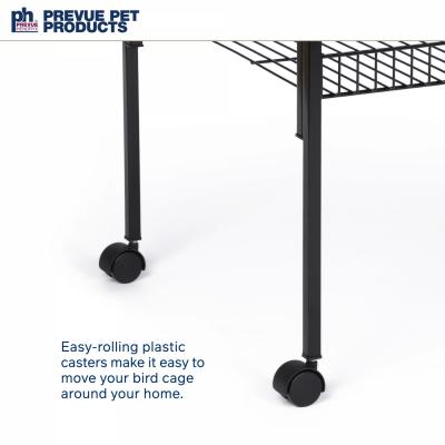 Prevue Pet Products Rolling Bird Cage Stand with Shelf, Black