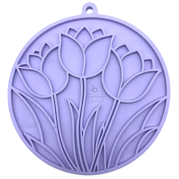 SodaPup Tulip Design eMat Enrichment Lick Mat With Suction Cups