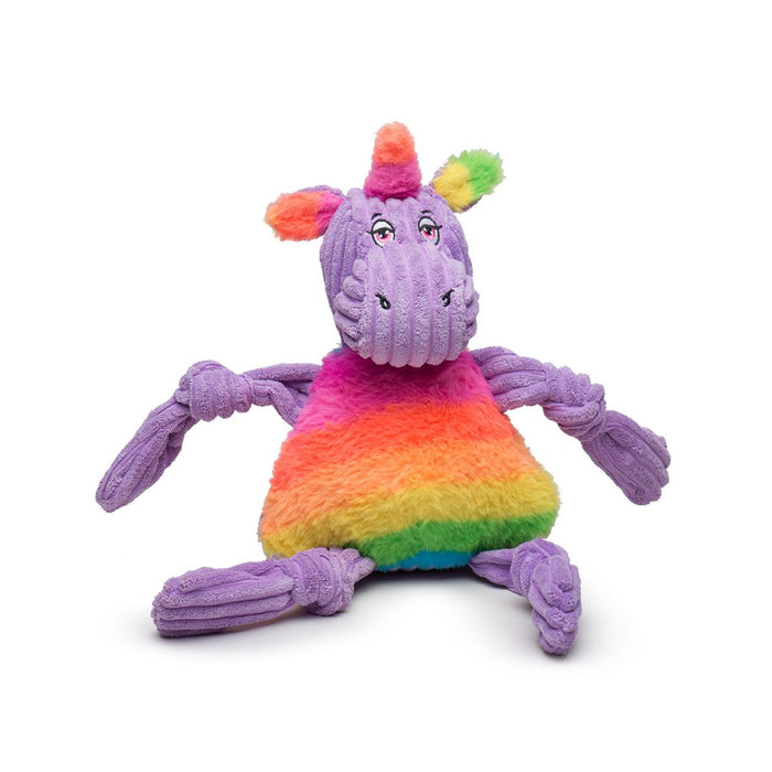 HuggleHounds Rainbow Unicorn Knottie® Plush Dog Toy