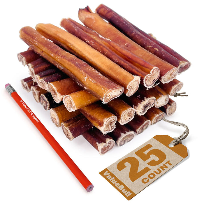 Value Pet Supplies ValueBull USA Bully Sticks for Large Dogs, Jumbo 6 Inch, 25 Count