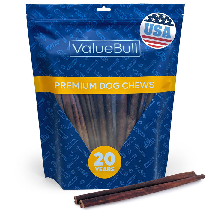 Value Pet Supplies ValueBull USA Collagen Sticks for Dogs, 12 Inch Medium Chews, Natural Long-Lasting Dog Treats, 25 Count
