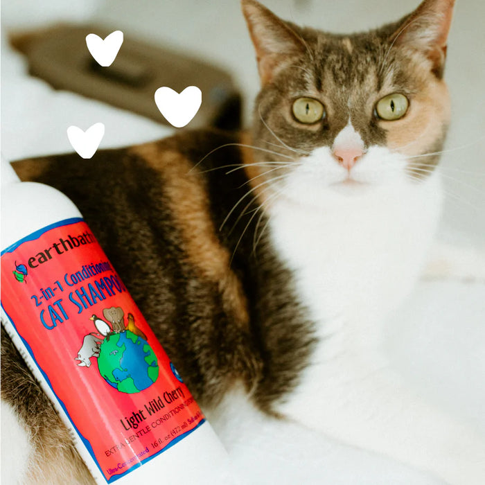 Earthbath 2-in-1 Conditioning Shampoo for Cats, Light Wild Cherry 16oz