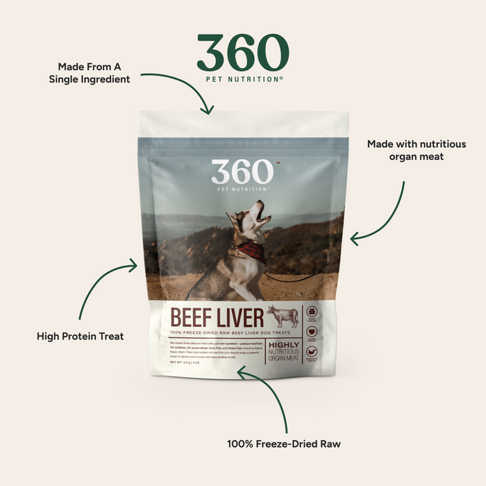 360 Pet Nutrition Beef Liver 100% Freeze-Dried Raw Dog Treats