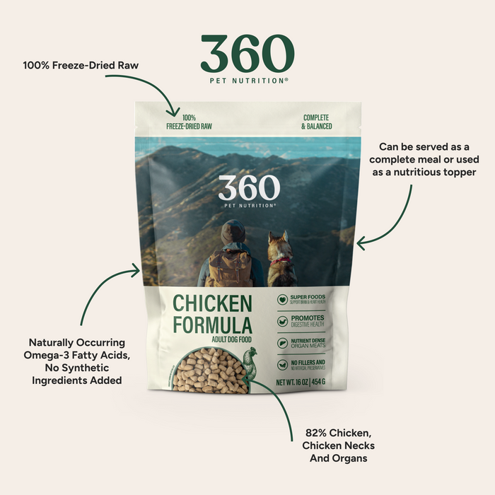 360 Pet Nutrition Chicken Freeze Dried Raw Formula 5oz