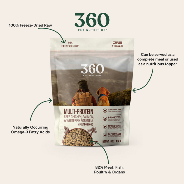 360 Pet Nutrition Multi-Protein Adult Freeze-Dried Raw Formula 5oz