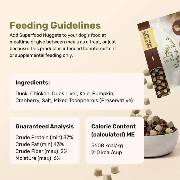 Badlands Ranch Superfood Nuggets Duck and Kale