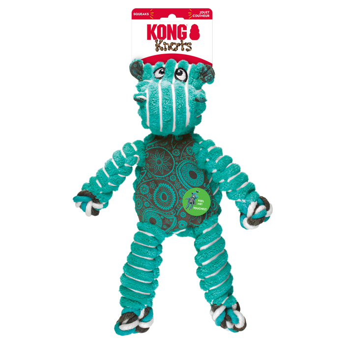 KONG Floppy Knots Hippo Dog Toy Green MD/LG - 1 - Image 5