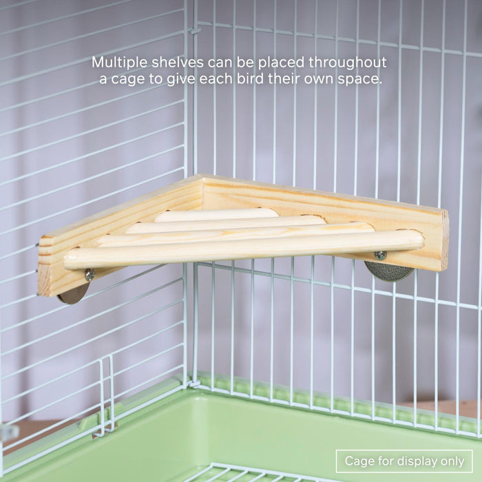 Prevue Pet Products Wood Corner Shelf Platform for Bird Cage