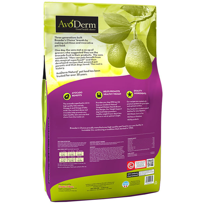 AvoDerm Natural Weight Support Chicken Meal & Brown Rice Recipe Dry Dog Food 4.4 lb - 1 - Image 7