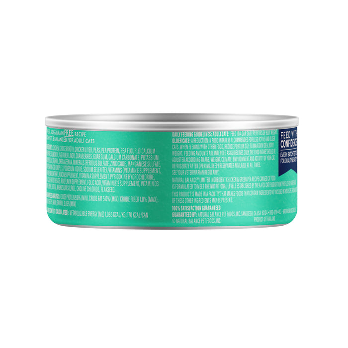 Natural Balance Pet Foods Limited Ingredient Canned Cat Food Chicken & Green Pea 5.5oz (Pack of 24)