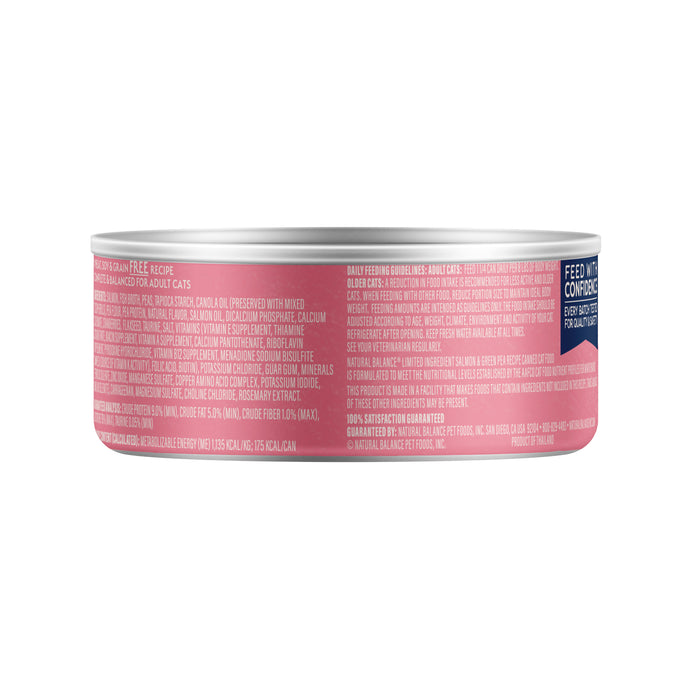 Natural Balance Pet Foods Limited Ingredient Canned Cat Food Salmon & Green Pea 5.5oz (Pack of 24)
