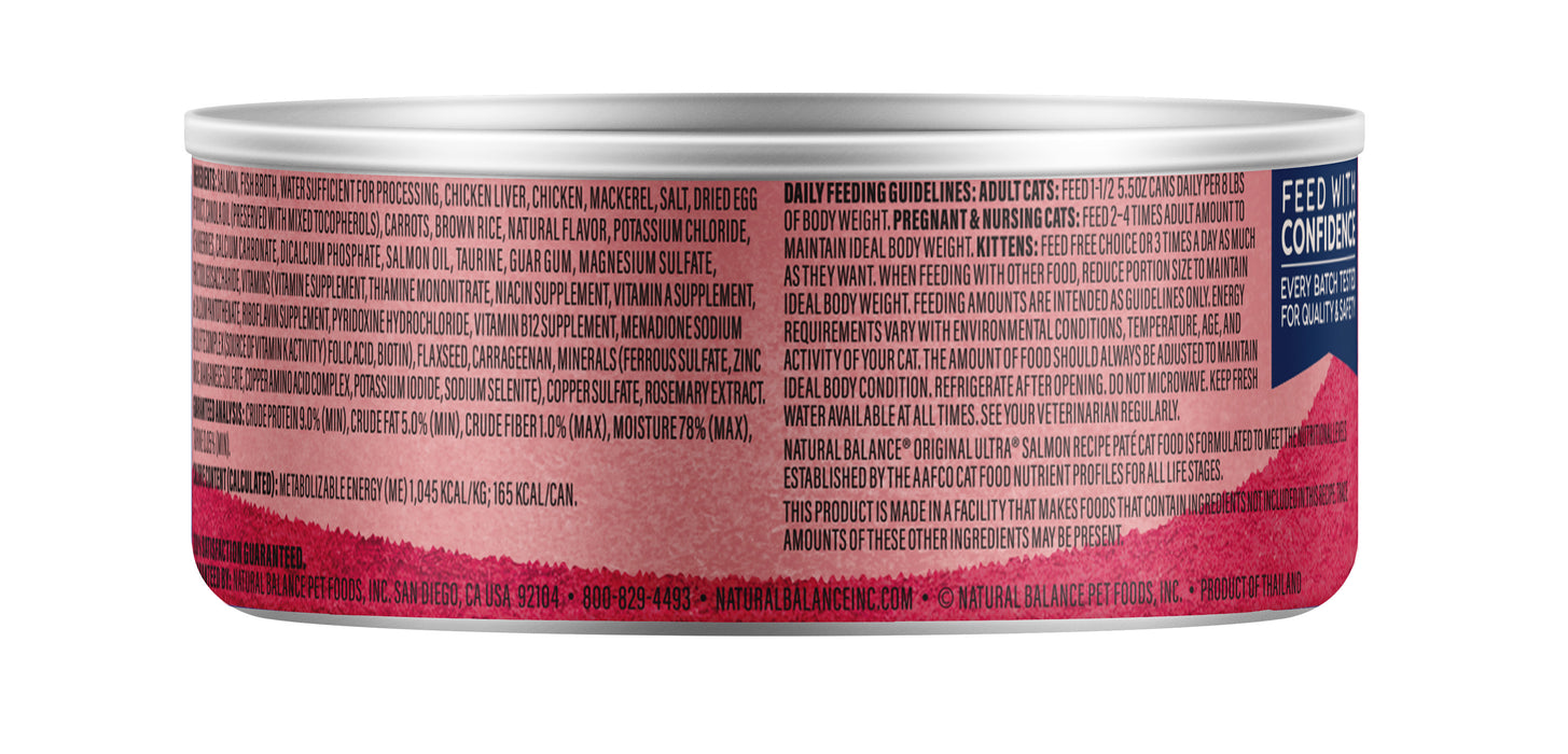 Natural Balance Pet Foods Original Ultra Canned Cat Food Salmon 5.5oz (Pack of 24)