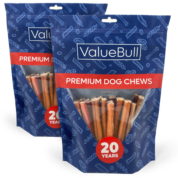 Value Pet Supplies ValueBull Bully Sticks for Large Dogs, Thick 6 Inch, 50 Count