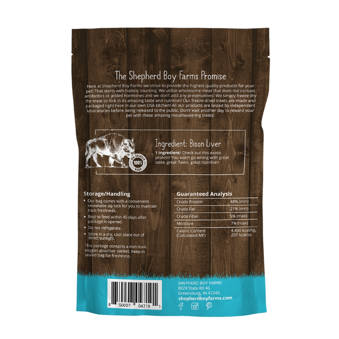 Shepherd Boy Farms Freeze-Dried Bison Liver 3oz - 1 - Image 4
