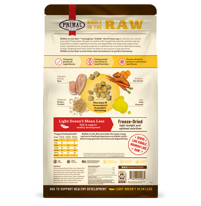 Primal Pet Foods Puppy Recipe Kibble in the Raw Dog Food - 1.5 LB - Image 13
