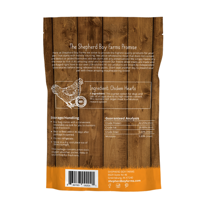 Shepherd Boy Farms Freeze-Dried Chicken Hearts 3oz - 1 - Image 4