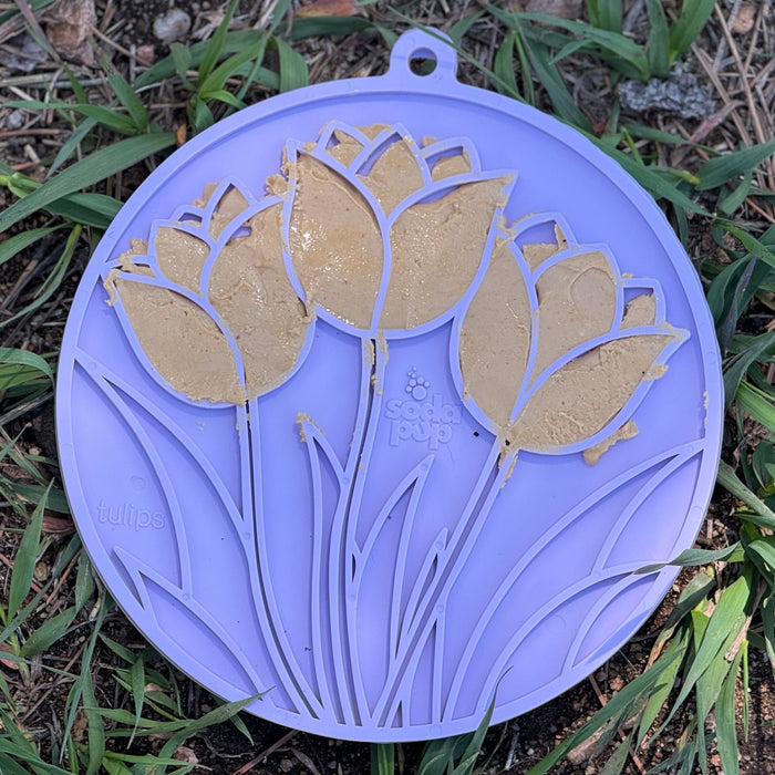 SodaPup Tulip Design eMat Enrichment Lick Mat With Suction Cups