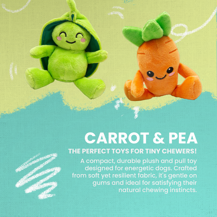 SnugArooz Pea and Carrot 2pk Plush Dog Toy