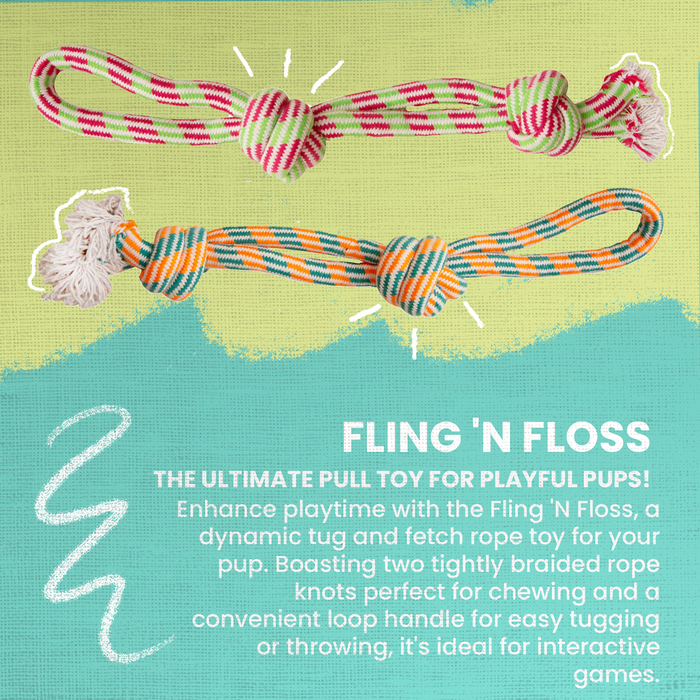 SnugArooz Fling 'N Floss Rope Dog Toy